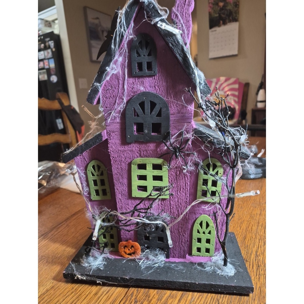Wooden Halloween HOUSE With Lights